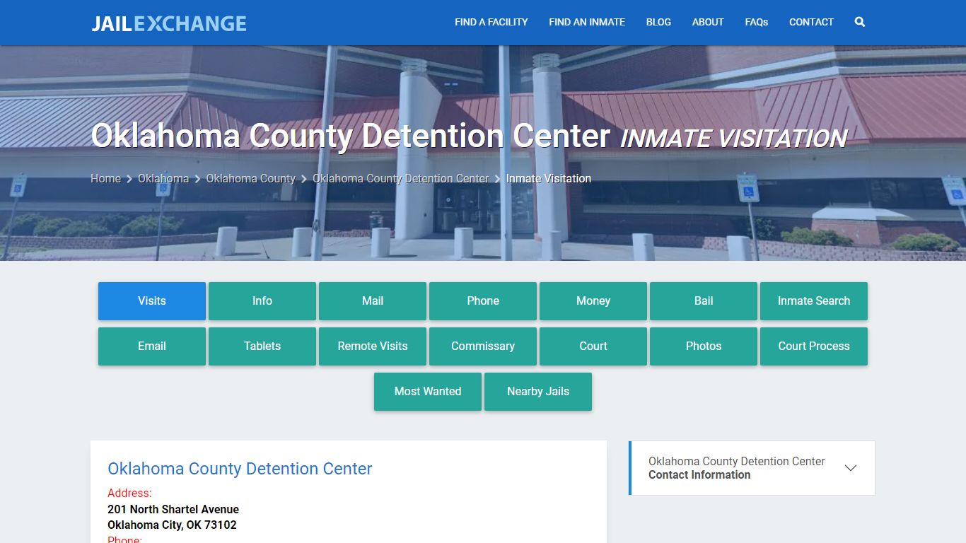 Inmate Visitation - Oklahoma County Detention Center, OK - Jail Exchange